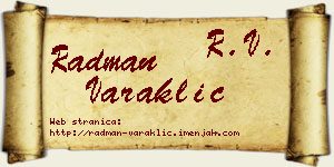 Radman Varaklić vizit kartica